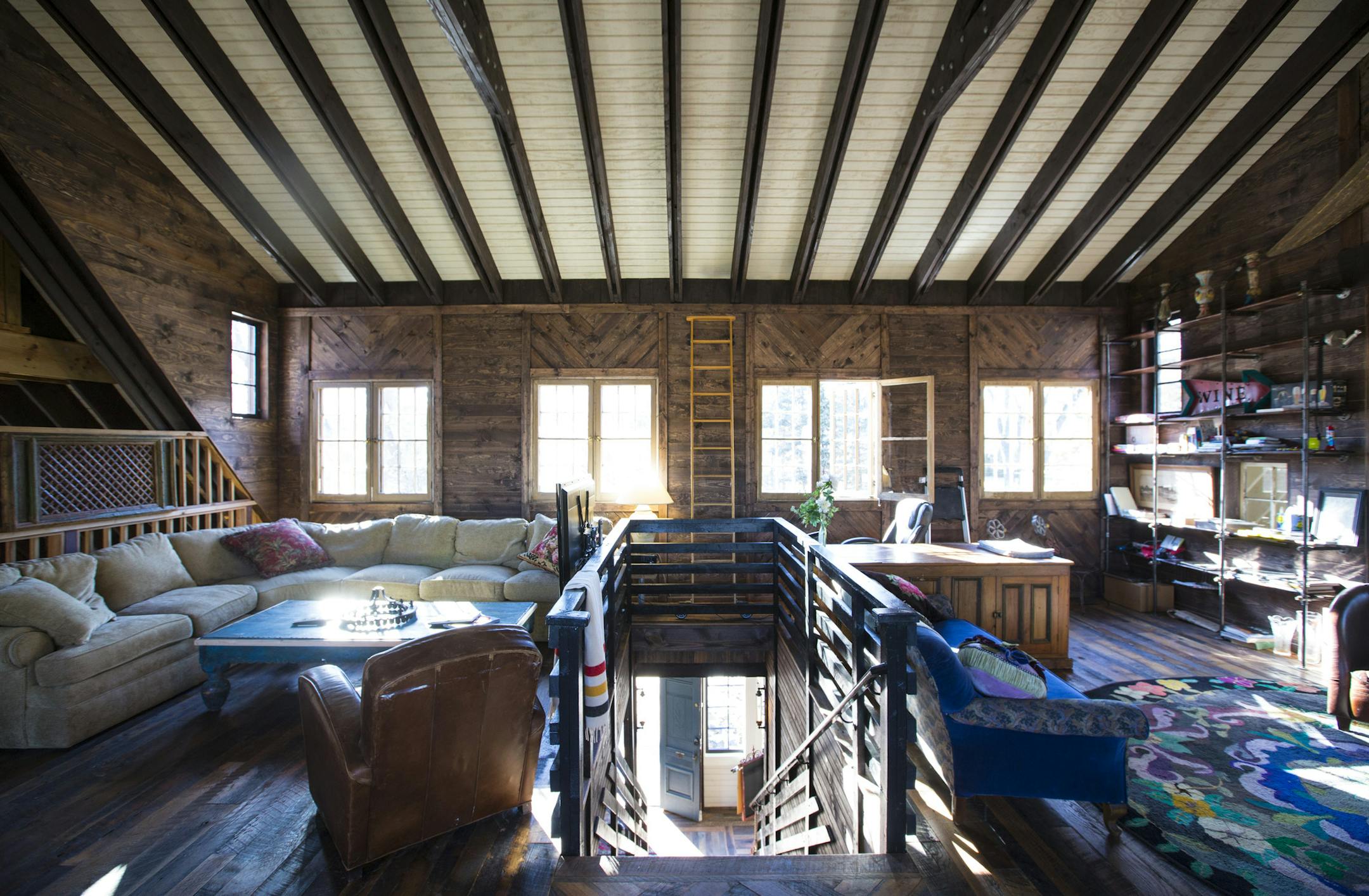 The upstairs area of Judy and Kent Hodder's studio barn on their property in Wayzata, Minn., on Tuesday, March 10, 2015. ] RENEE JONES SCHNEIDER • reneejones@startribune.com