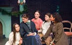 Isabella Star LaBlanc as Beth, Christina Baldwin as Marmee, Christine Weber as Meg, Megan Burns as Amy and C. Michael Menge as Jo in "Little Women" at