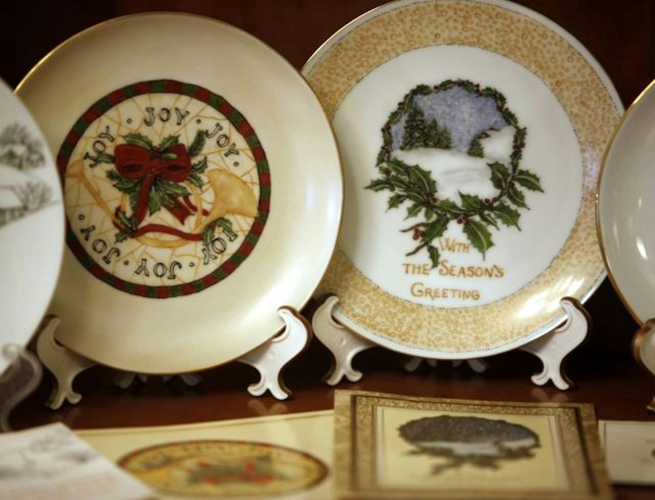 Examples of Marilyn Ingman's painted plates.