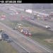 A crash on I-35E in Lino Lakes has killed one person. A semitrailer truck and a car in the lower right of this photo from a MnDOT camera apparently we