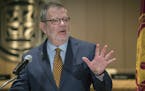 The University of Minnesota President Eric Kaler announced to the media that he is leaving effective July 2019, during a press conference in the MacNa