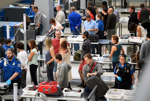 Security lines at Minneapolis-St. Paul International Airport moved at a normal pace Thursday morning with no visible backups. The TSA had most checkpoints open. ] GLEN STUBBE * gstubbe@startribune.com Thursday, May 19, 2016 EDS, Photos were taken between 8-9am. The busy summer travel season approaches, and questions linger whether the Spring Break debacle at the Minneapolis-St. Paul International Airport will repeat itself with long lines and cranky travelers. MSP