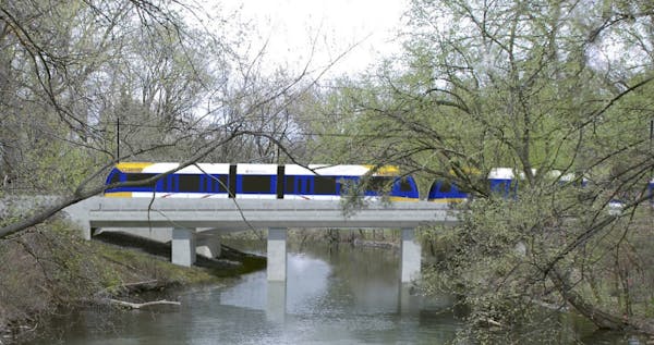A rendering of the Southwest Light Rail train passing through the Kenilworth Lagoon ORG XMIT: MIN1605131425430376 ORG XMIT: MIN1605181436410516