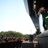 "Dropkick Murphys" vocalist Al Barr performed at Tuesday night's concert at the Ledge Amphitheater in Waite Park.