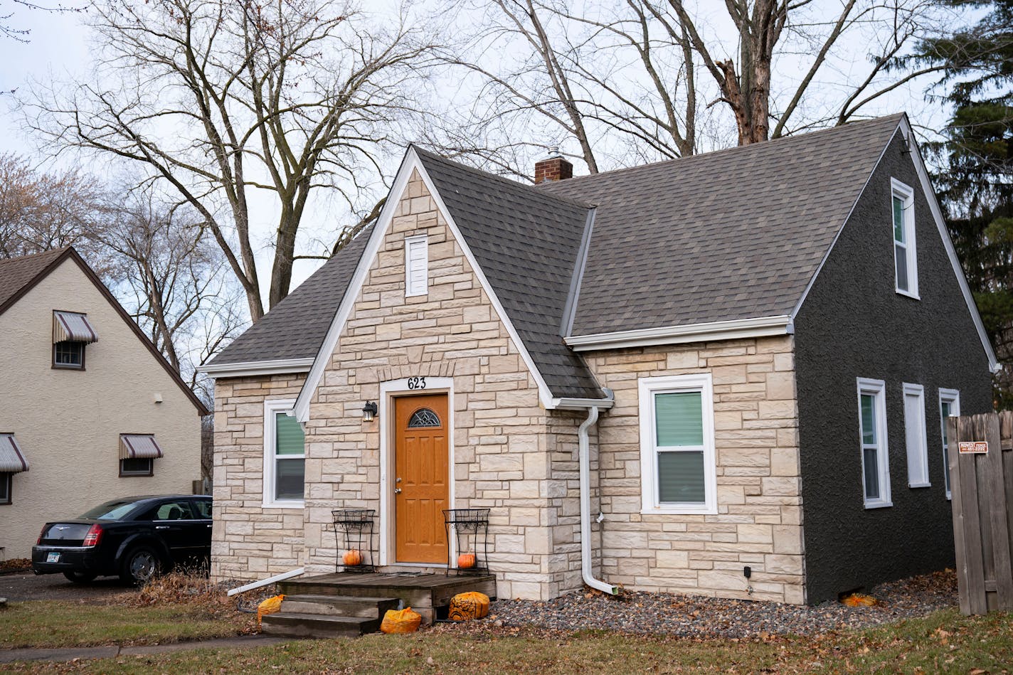 The exterior of a house recently sold to investors for more than the asking price, as seen on Wednesday, Dec. 1, 2021 on Larpenteur Ave. E. in Maplewood, Minn. The house is being used as a rental. ]