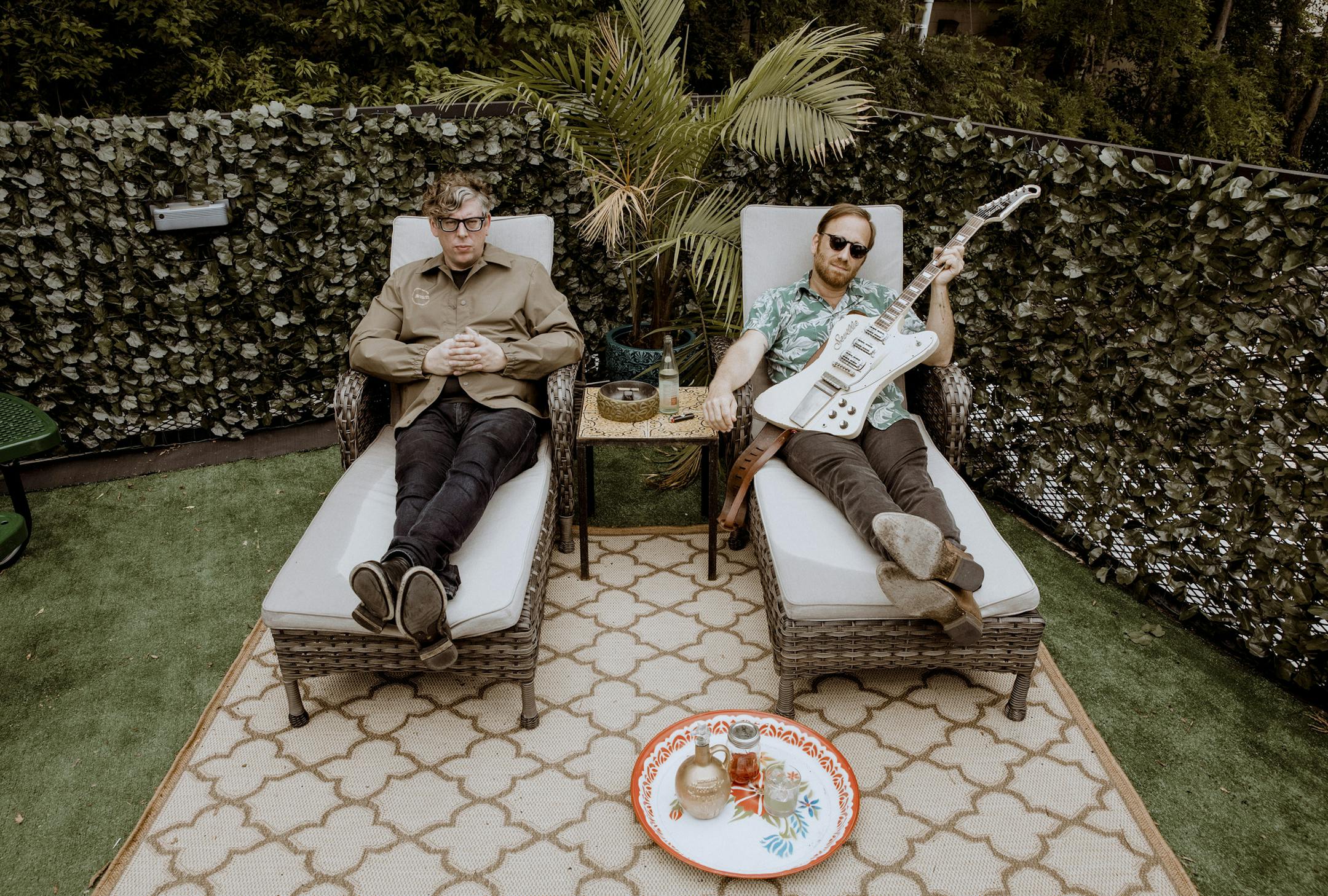 Pat Carney and Dan Auerbach of the Black Keys, in Nashville, Tenn., June 12, 2019. Success led to burnout for the blues-rock duo, but after a five-year break, Auerbach and Carney return with their ninth album, &#x201c;Let&#x2019;s Rock.&#x201d; (Alysse Gafkjen/The New York Times) ORG XMIT: XNYT74