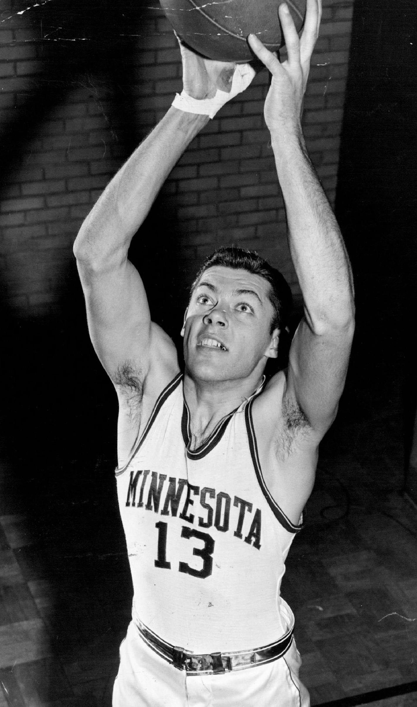 January 28, 1949 Improved 100 Per Cent -- That's what coach Ozzie Cowles says about Bud Grant's shooting. The Minnesota boss goes on to say that he hopes the 6-2 forward his Saturday night against Illinois in the No. 1 Big Nine game. January 27, 1949 Minneapolis Star Tribune ORG XMIT: MIN2017012707220151