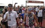 United State's fans arrive to the Azteca Stadium prior to a 2018 Russia World Cup qualifying soccer match between Mexico and the U.S. in Mexico City, 
