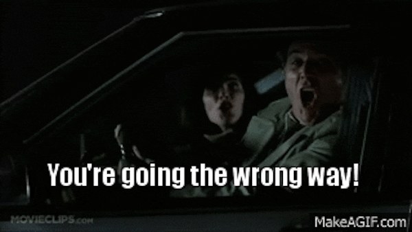 You're going the wrong way! The game in five GIFs.