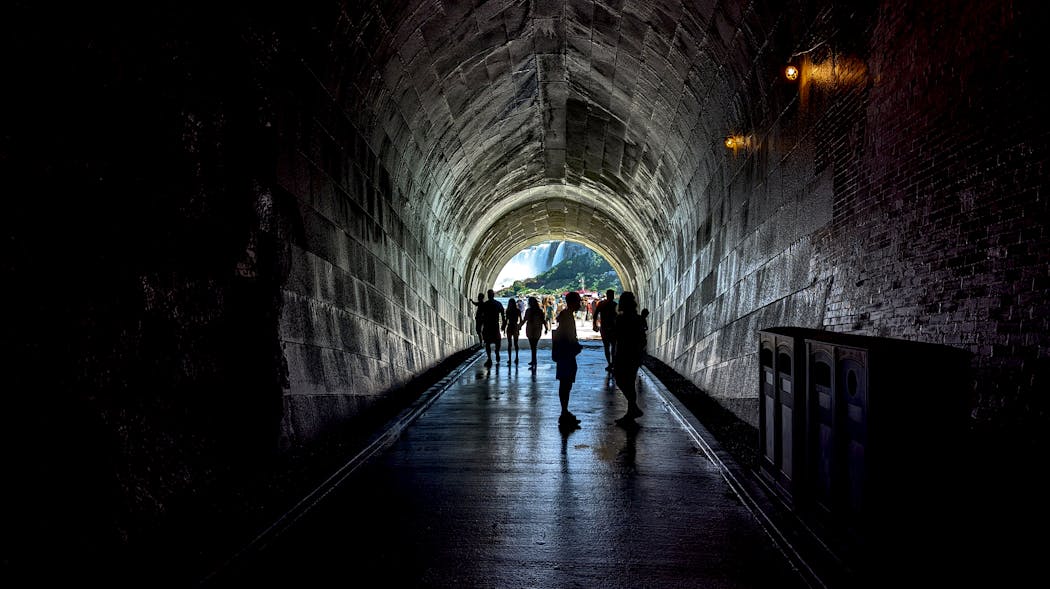 A tunnel beneath the restored Niagara Parks Power Station leads to unique views of the falls. 
