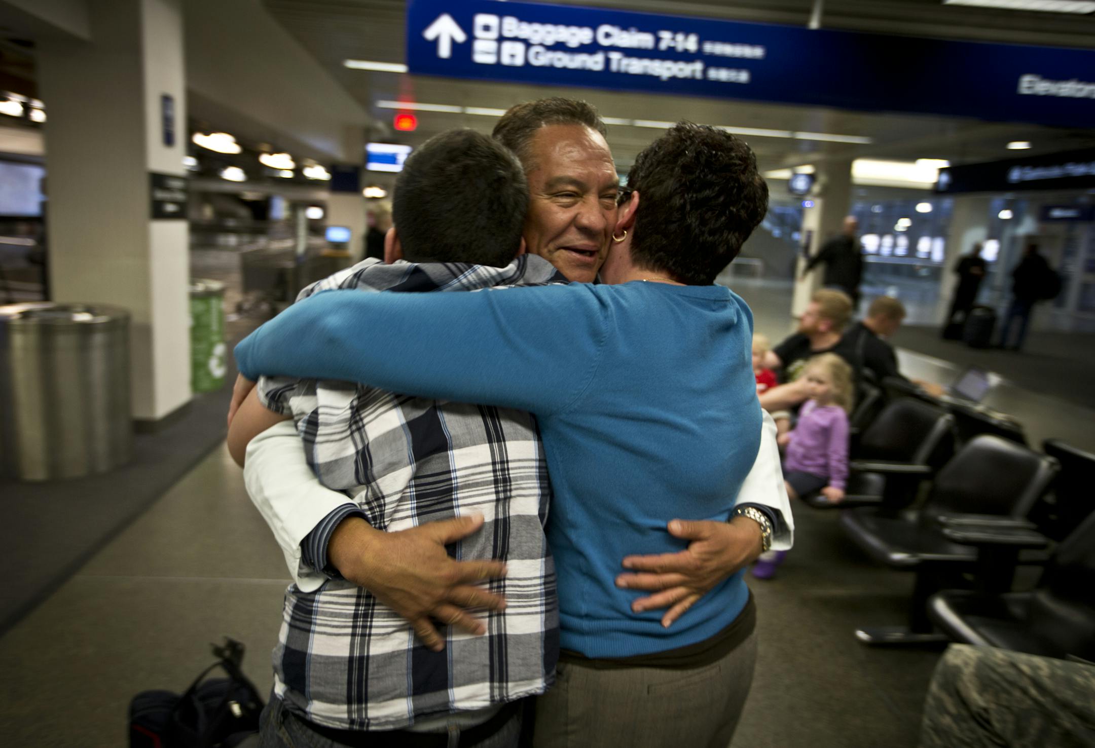 Miguel Vazquez was greeted at the Minneapolis-St. Paul airport by his wife and 13-year-old son. He overstayed his visa and was deported in 2002.
