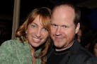 Kai Cole and Joss Whedon appear at a 2010 L.A. premiere event.