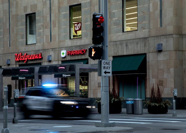 A police vehicle on Nicollet Mall in downtown Minneapolis on Monday evening. ] CARLOS GONZALEZ &#x2022; cgonzalez@startribune.com &#x2013; Minneapolis