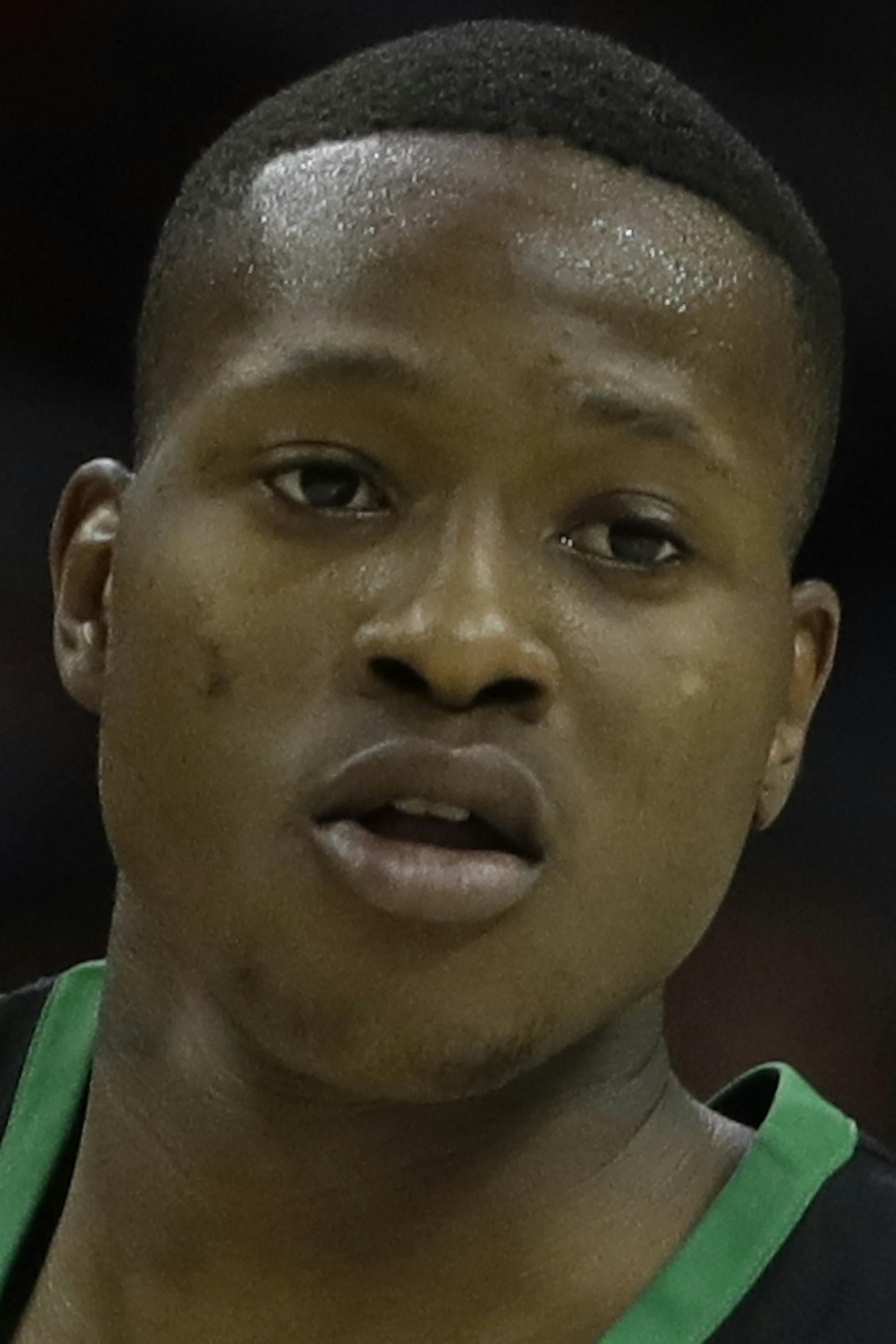 Boston Celtics' Terry Rozier in action during Game 4 of an NBA basketball second-round playoff series against the Philadelphia 76ers, Monday, May 7, 2018, in Philadelphia. (AP Photo/Matt Slocum)