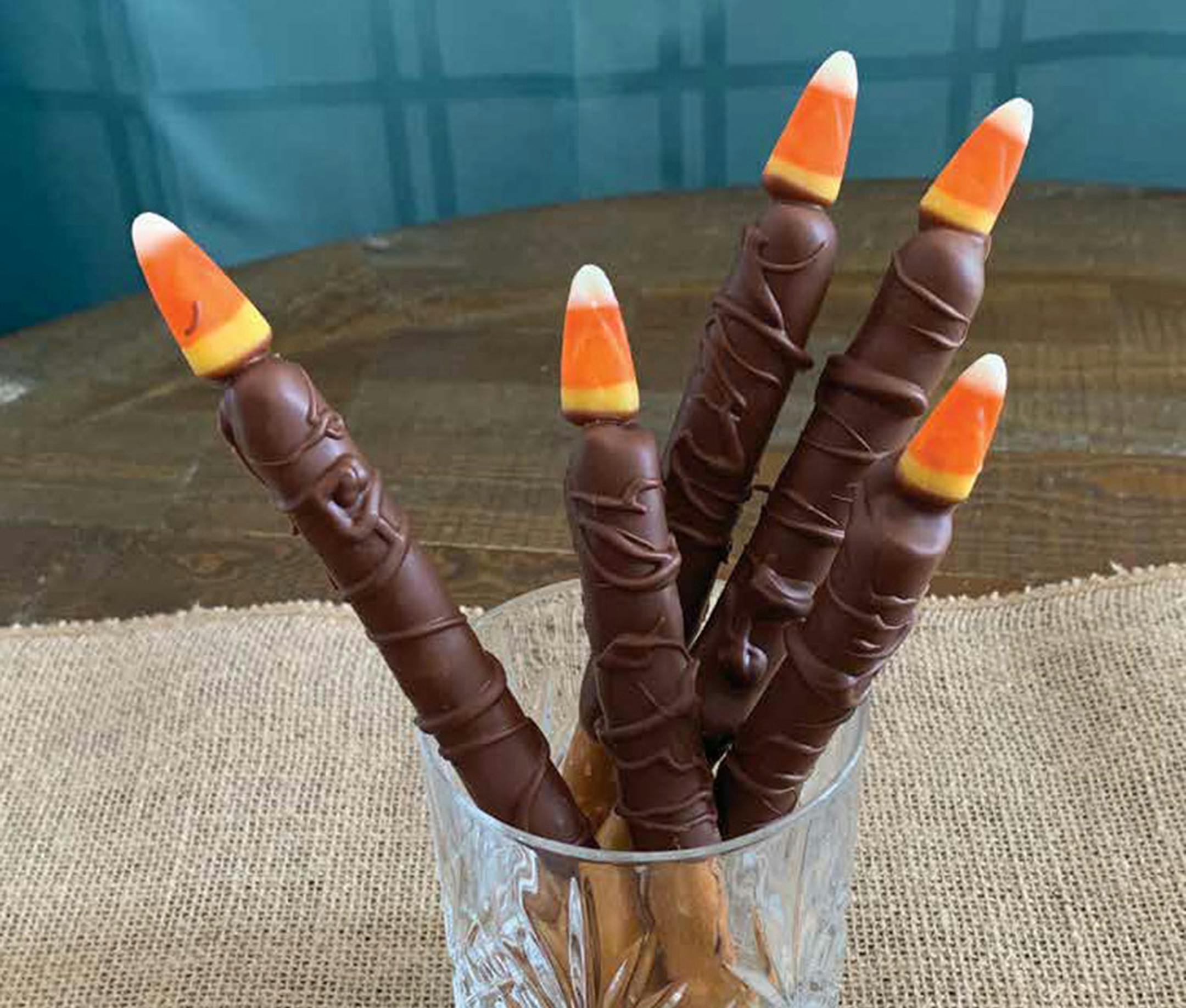Black Flame Candle Pretzels from "The Unofficial Hocus Pocus Cookbook for Kids," by Bridget Thoreson (Ulysses, 2023).