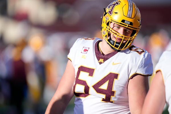 Minnesota offensive lineman Conner Olson made his 56th career start, breaking a Big Ten record.