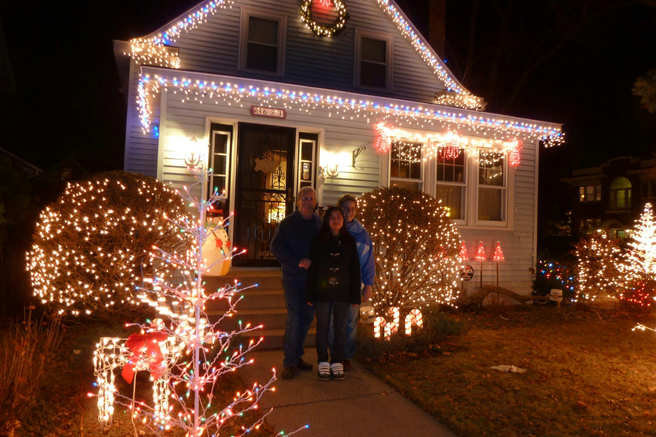 More than 25,000 lights illuminate the Campbell house in Minneapolis.