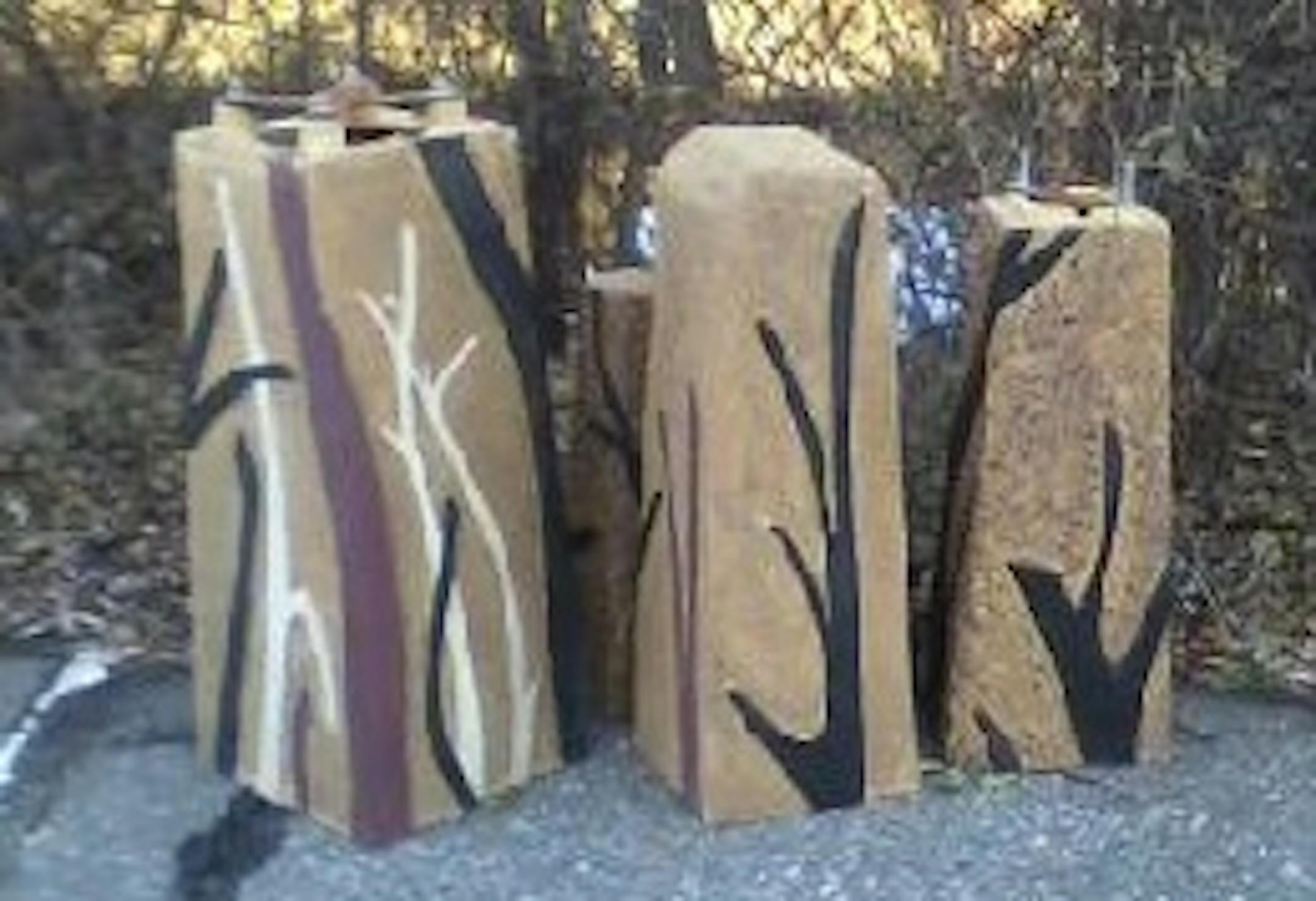 These pieces from the artwork "Three Trees" were stolen from storage in Edina but then returned overnight.