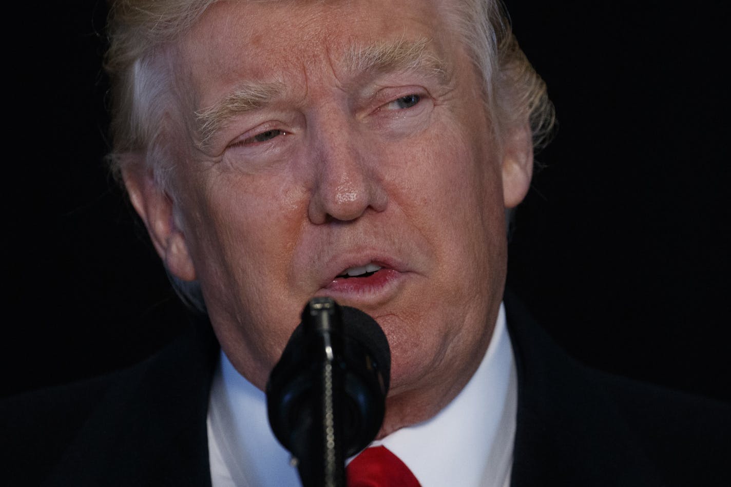 President Donald Trump speaks after touring the National Museum of African American History and Culture, Tuesday, Feb. 21, 2017, in Washington. (AP Photo/Evan Vucci)