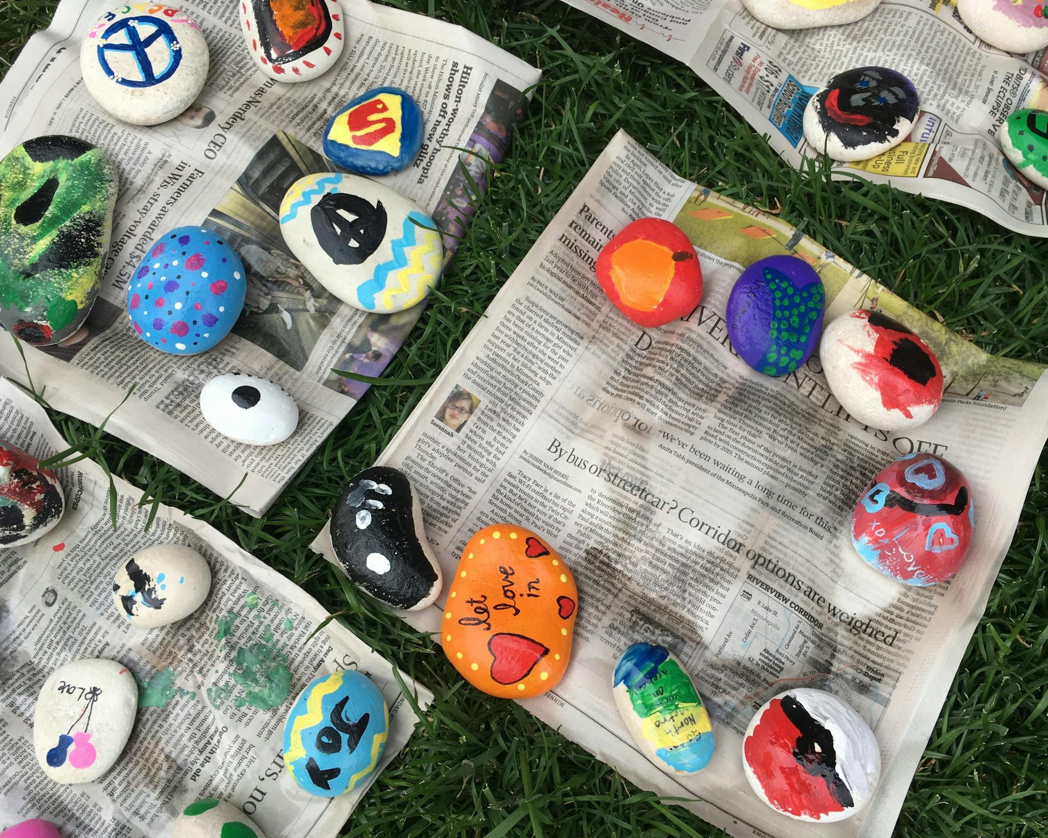 Decorated rocks have been popping up across the north metro, part of the "Kindness Rocks Project."