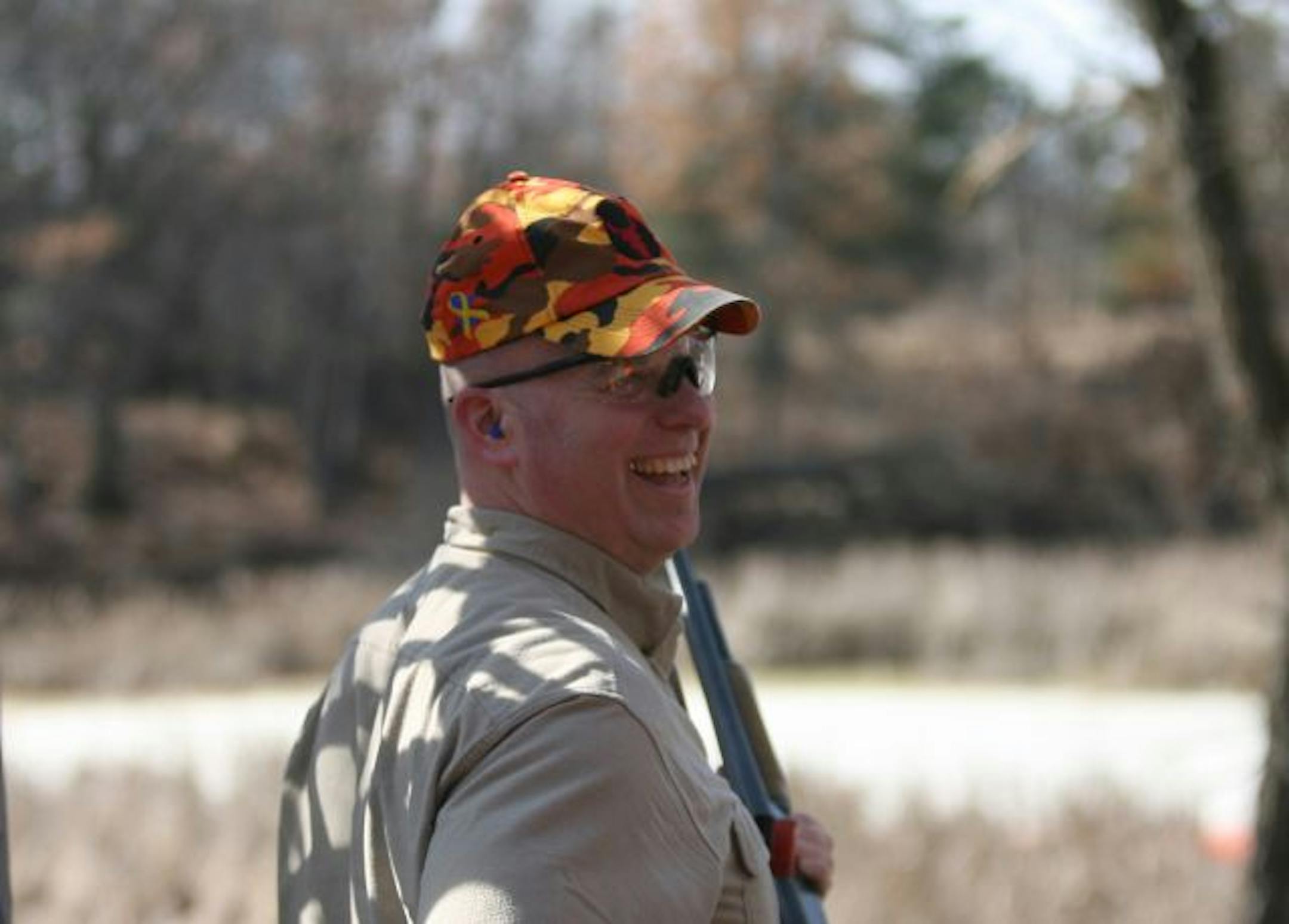 Lt. Col. Chad Sackett of Forest Lake shot a round of sporting clays Sunday afternoon at Wild Wings Club & Sporting of Oneka in Hugo.
