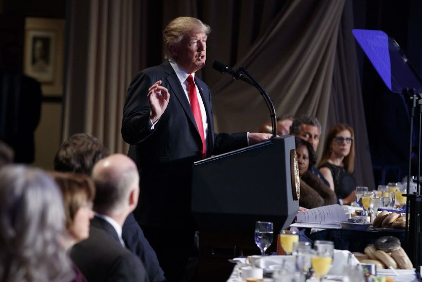 President Donald Trump speaks during the National Prayer Breakfast, Thursday, Feb. 2, 2017, in Washington.