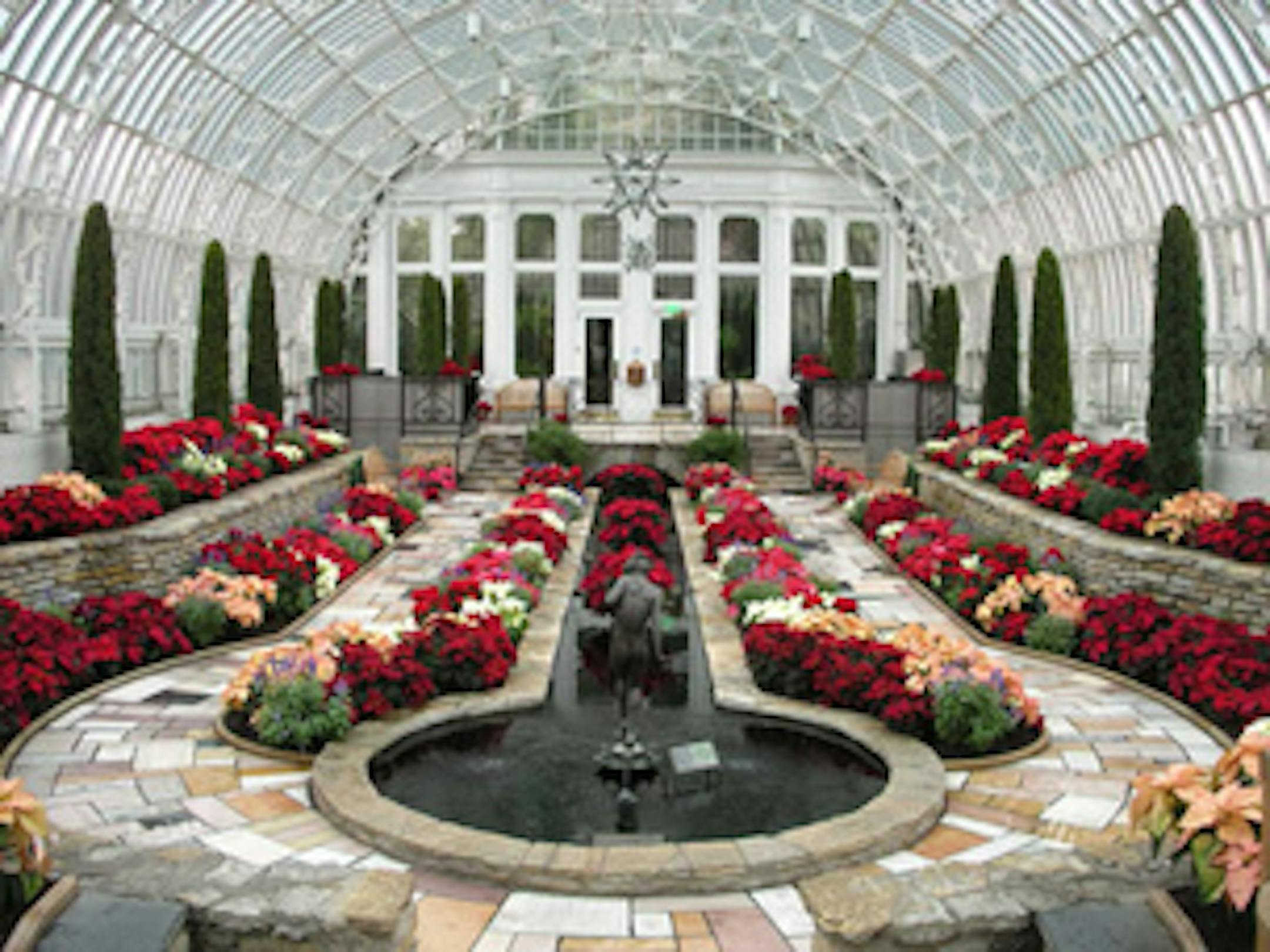 The Marjorie McNeely Conservatory is decked out for the holidays.