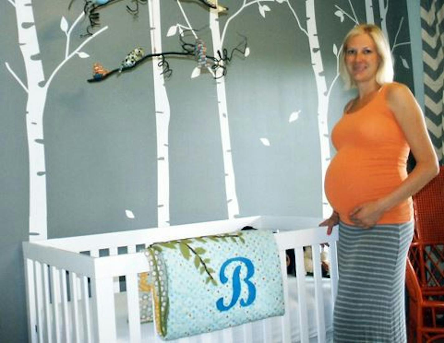 Nicole Bermingham, in the nursery for the baby she and her husband were expecting.