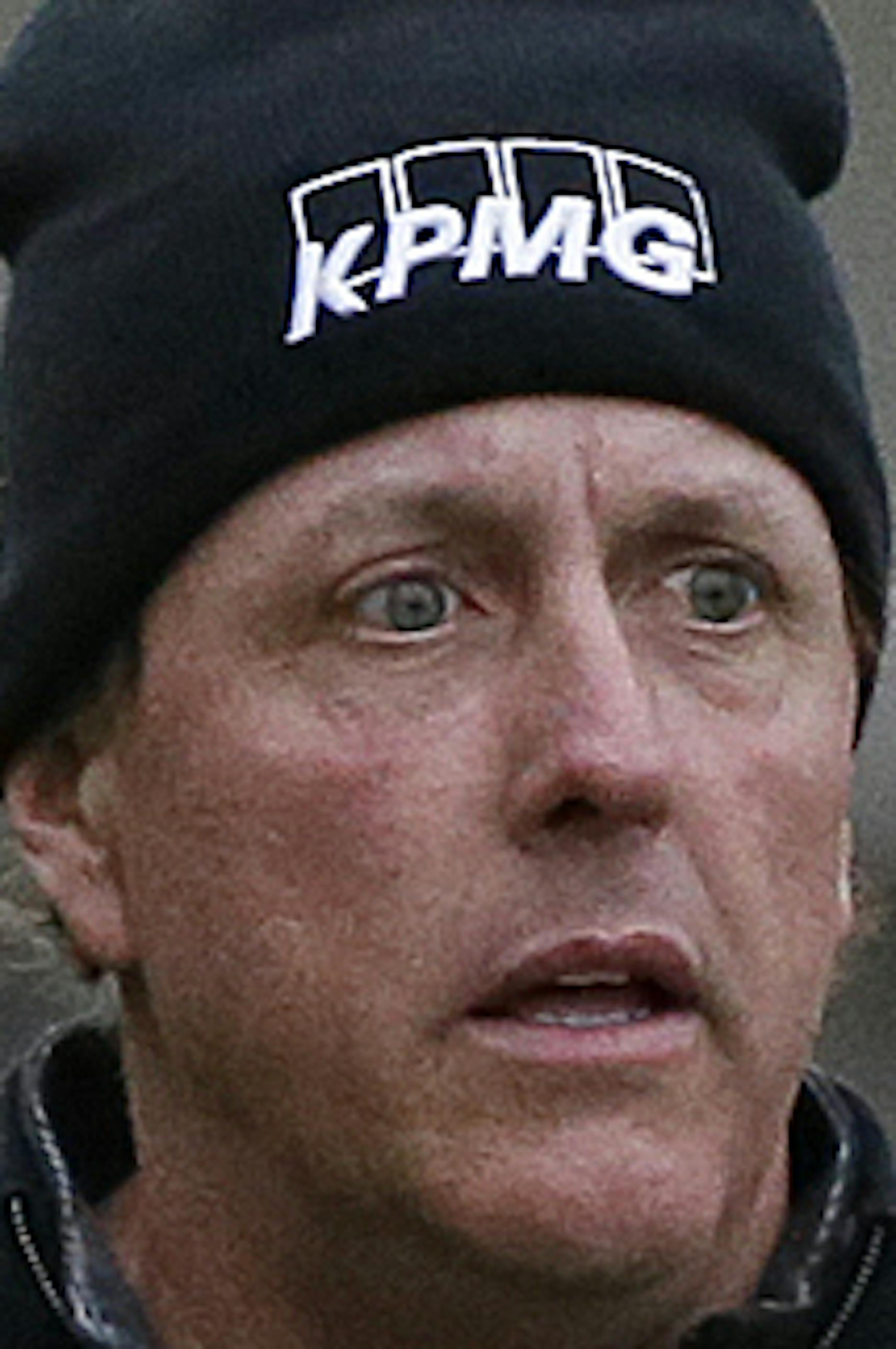 Phil Mickelson walks down the 10th fairway of the Spyglass Hill Golf Course during the second round of the AT&T Pebble Beach National Pro-Am golf tournament Friday, Feb. 8, 2019, in Pebble Beach, Calif. (AP Photo/Eric Risberg)