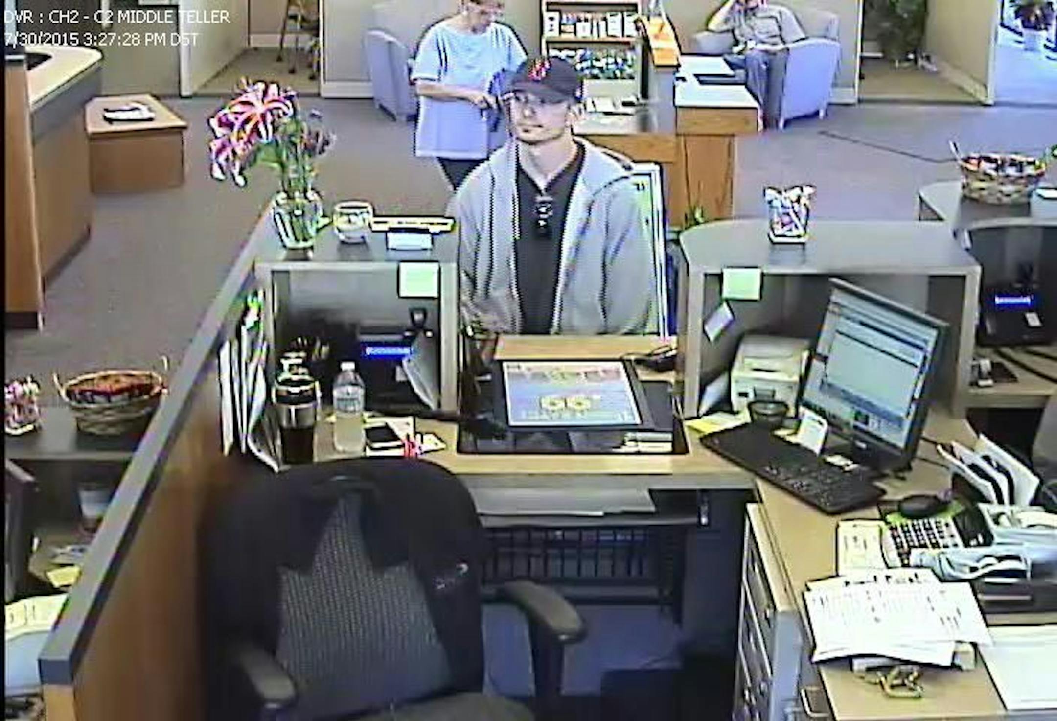 South St. Paul Police are looking for this man in connection with a robbery at the Wakota Federal Credit Union.