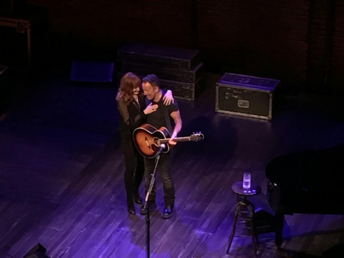 Patti Scialfa and Bruce Springsteen embrace on Broadway