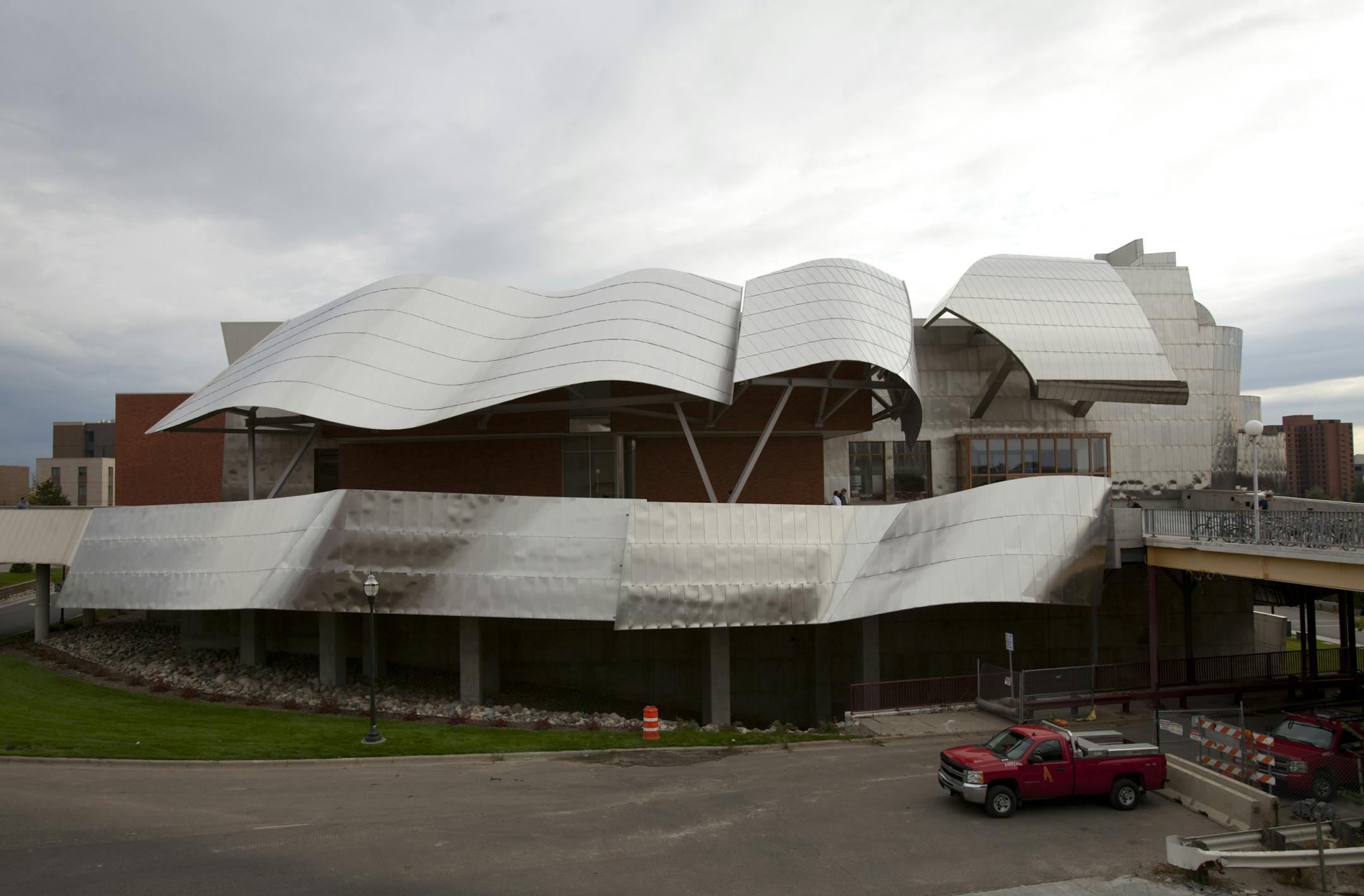 A view of the Washington Ave. side and main entrance of the new Frank Gehry-designed addition to his Weisman Art Museum building, shown on Monday, September 26, 2011, on the East Bank of the University of Minnesota campus in Minneapolis, Minn. .