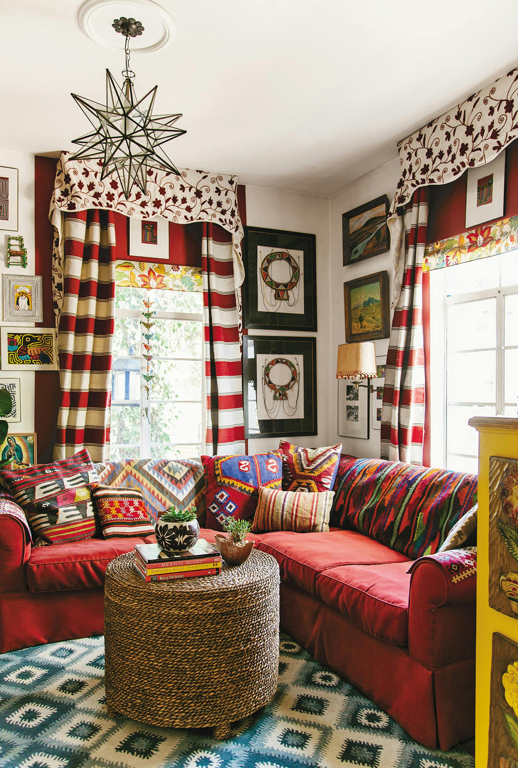 Rich colors, collections of art, artifacts, textiles, religious iconography and masks create a jolly chorus, the author says.