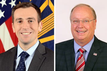 Democrat Dan Feehan, left, and Republican Jim Hagedorn are vying for Minnesota's First Congressional District seat.