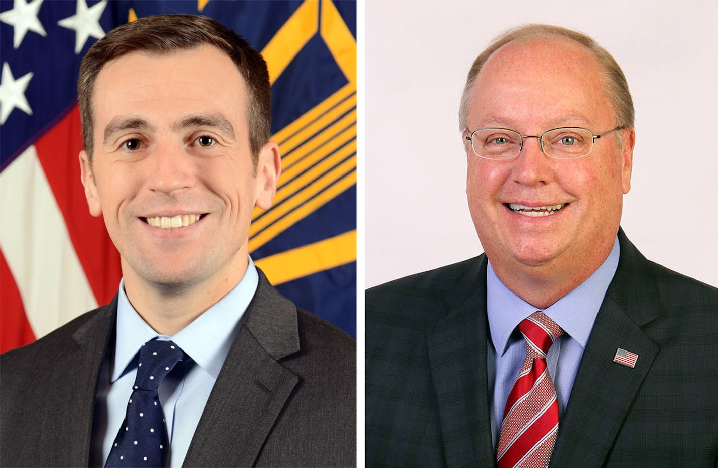 Democrat Dan Feehan, left, and Republican Jim Hagedorn are vying for Minnesota's First Congressional District seat.