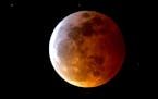 Various views of the Super Blood Wolf Moon eclipse on Jan. 20, 2019, in Burbank, Calif.
