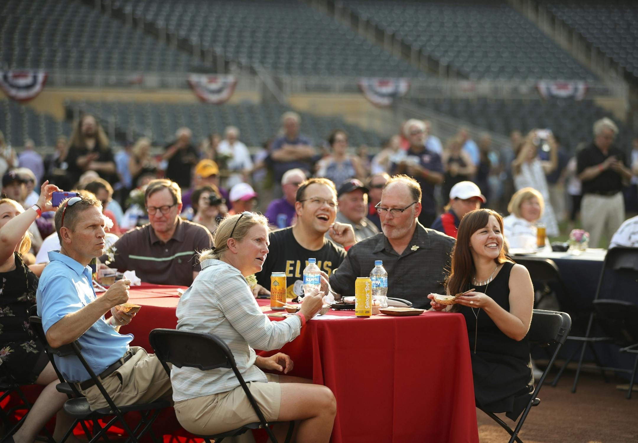Fans dined on street food on tables set up on the infield dirt as they listened to players from 1987 reminisce.