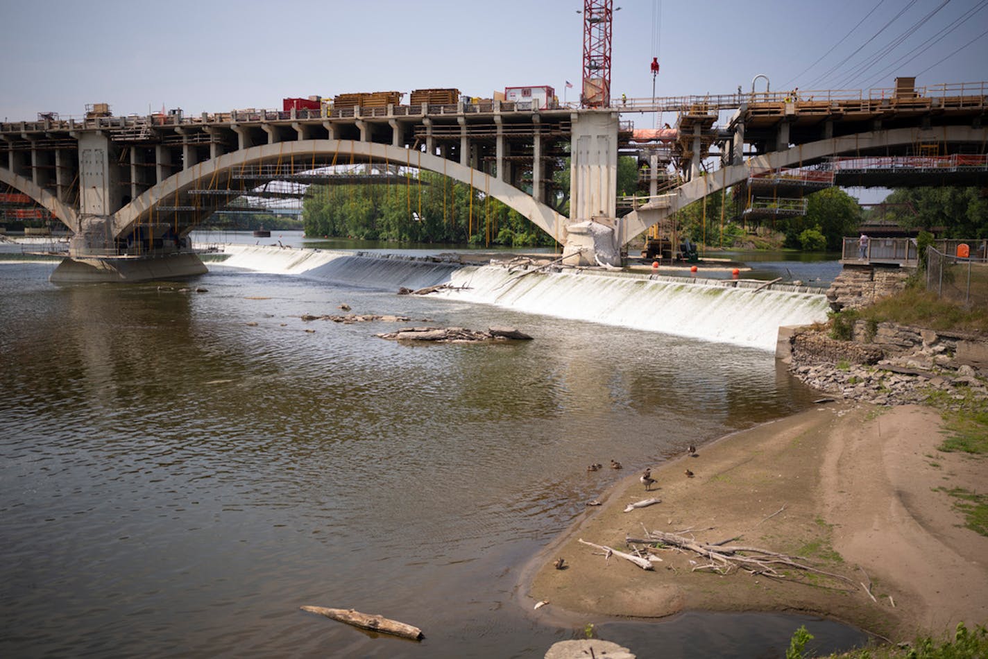 The condition of the underground wall spanning a portion of this area upstream from St. Anthony falls concerns riverfront historian John Anfinson ] JEFF WHEELER • jeff.wheeler@startribune.com