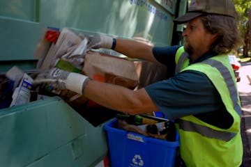 EUREKA09xx: Twin Cities-based nonprofit Eureka Recycling is squeezing out Waste Management in a number of suburbs � first Maplewood, then Roseville,