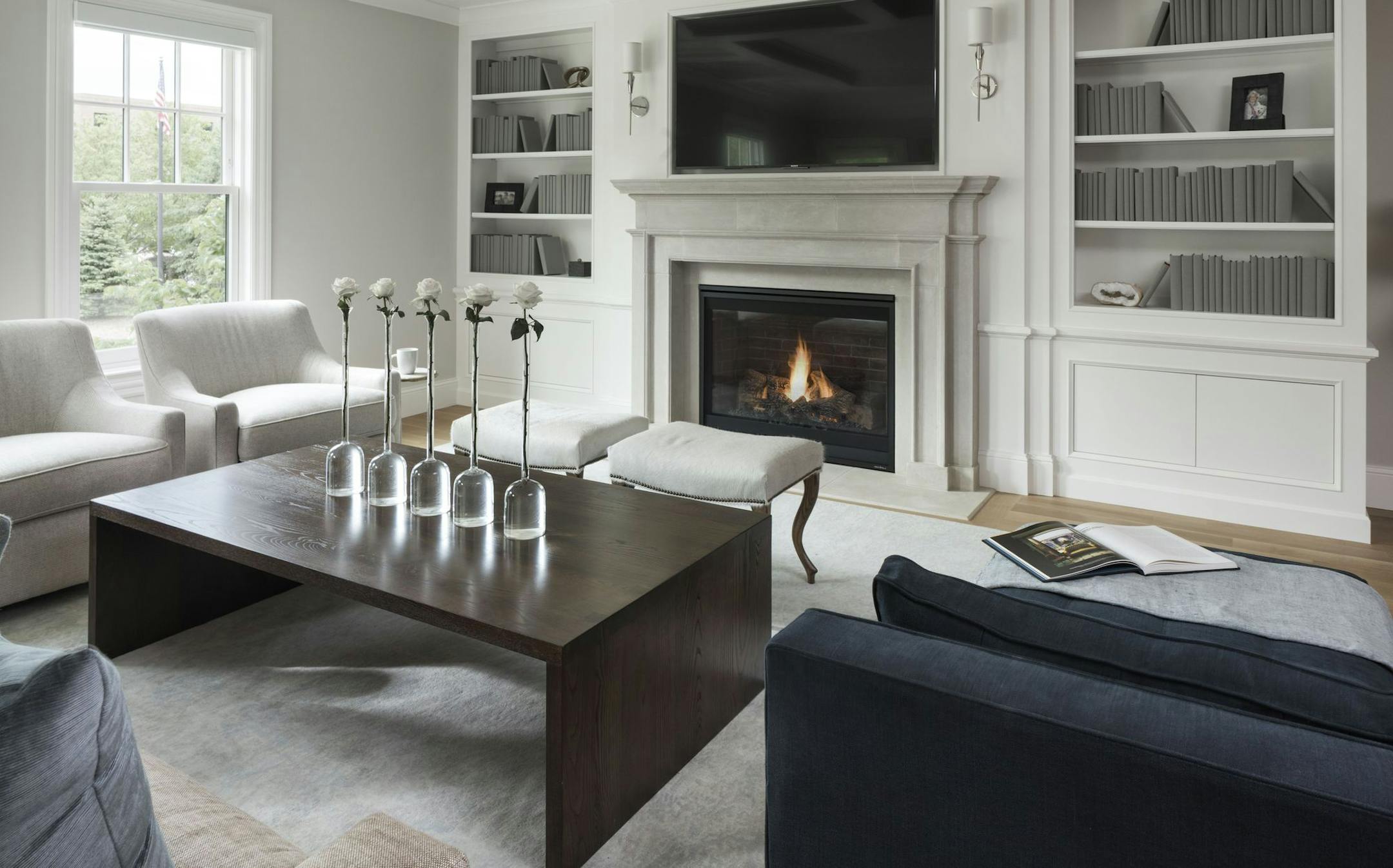 Crown molding, coffered ceilings and other design elements add character to the downtown Wayzata condo, Artisan Home #9.