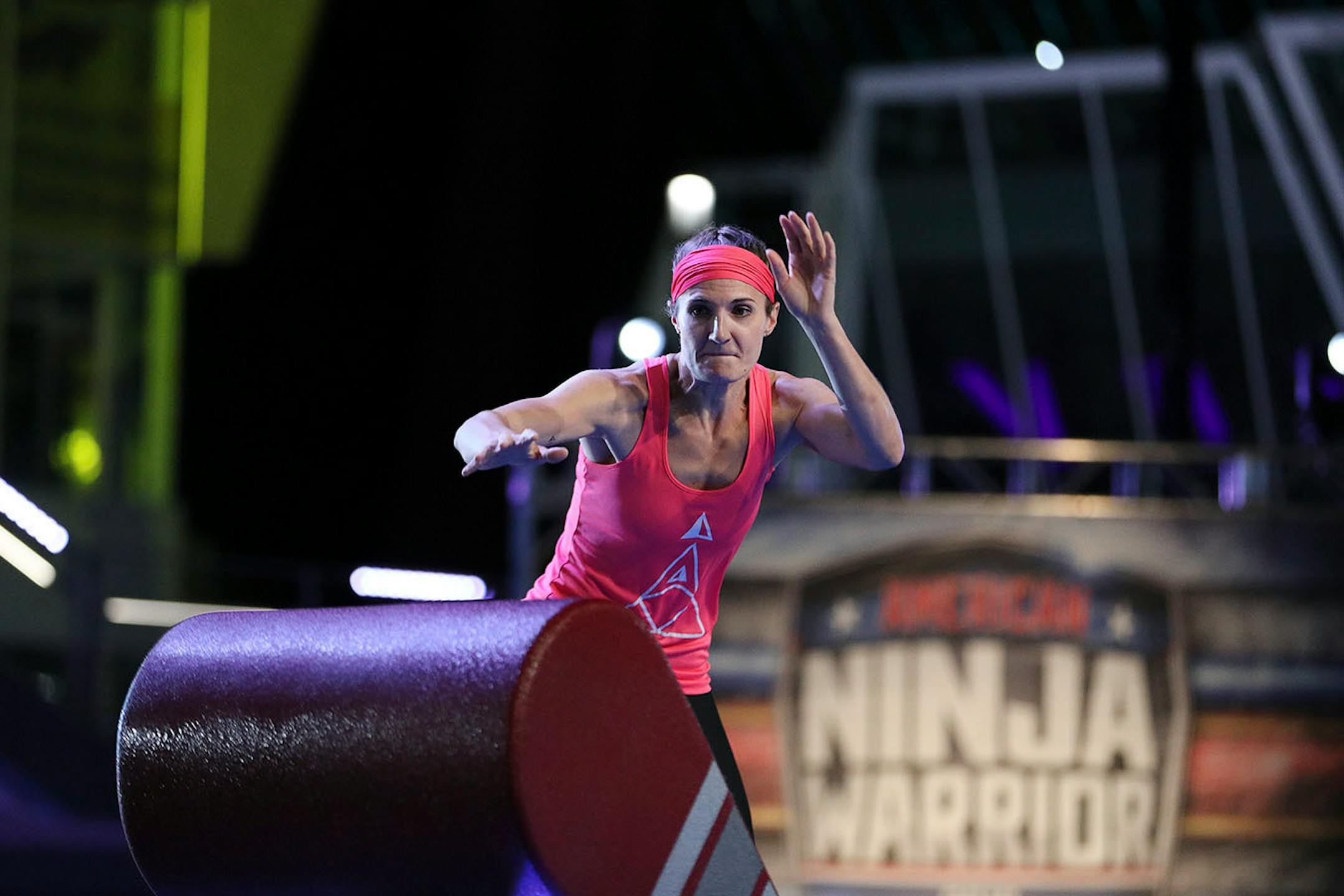 Contestant Sarah Schoback from Hastings, Minn. made her way through the course.