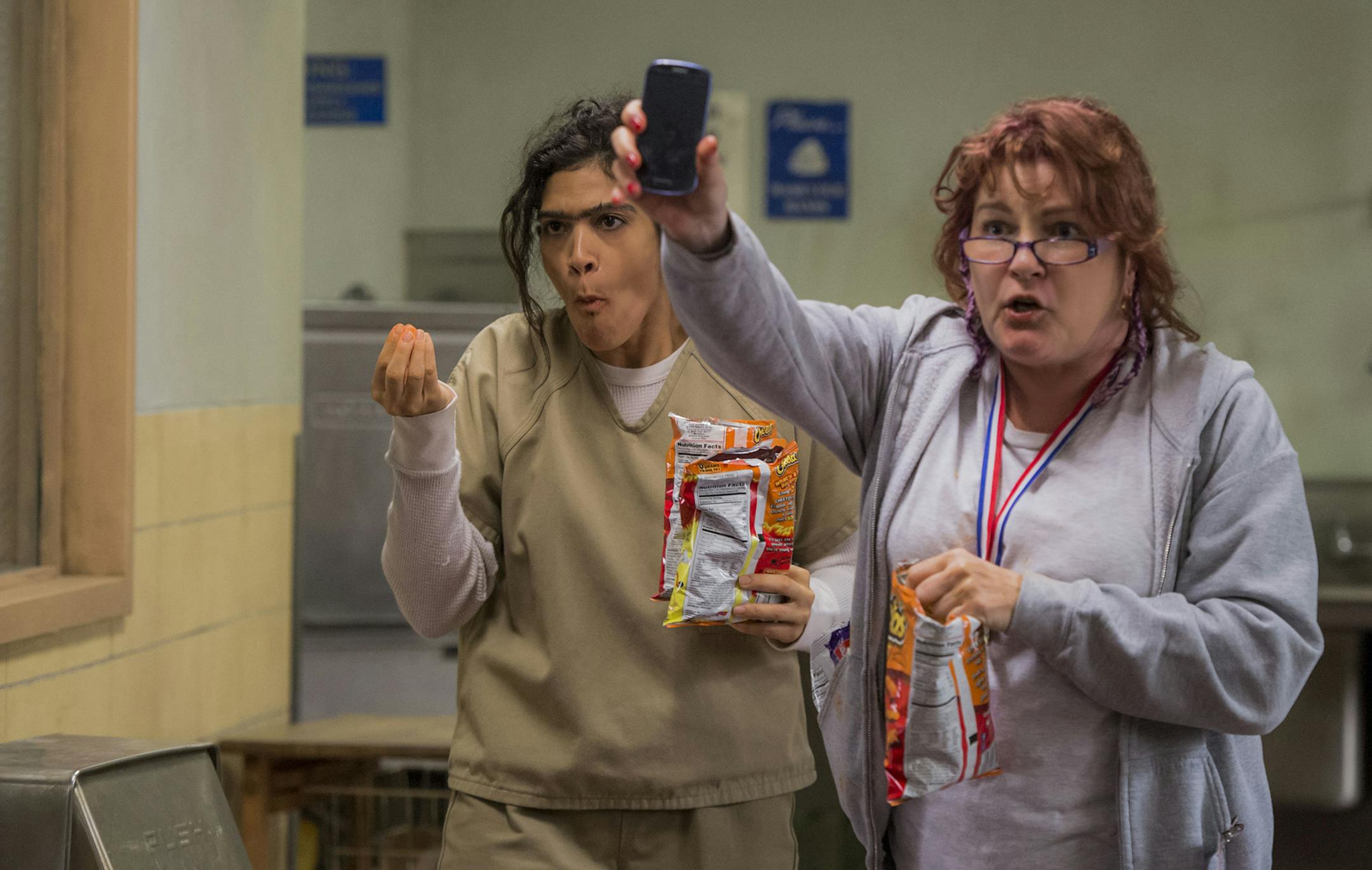 Laura Gomez and Kate Mulgrew in "Orange Is The New Black."
credit: Jojo Whilden/Netflix