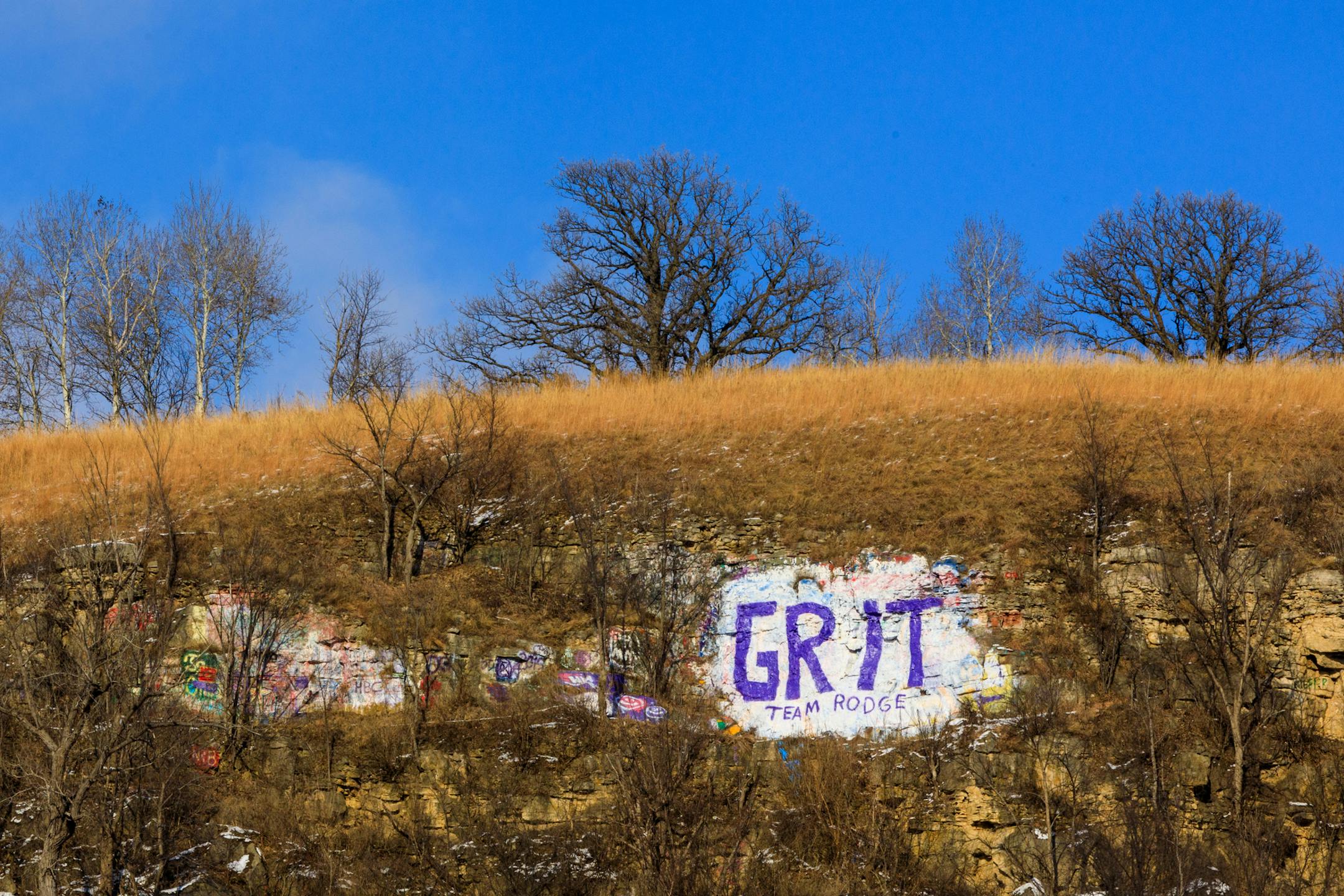 Barn Bluff has served as a public billboard for several decades but a survey found nearly half of the residents think the city's ban on graffiti should be enforced. The Red Wing City Council is considering a referendum on the subject.