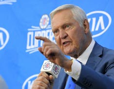 FILE - In this Monday, June 19, 2017, file photo, Jerry West speaks during a news conference to introduce him as an advisor to the Los Angeles Clipper