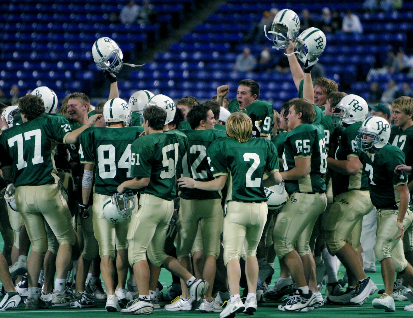 The Rushford-Peterson team celebrates their victory.