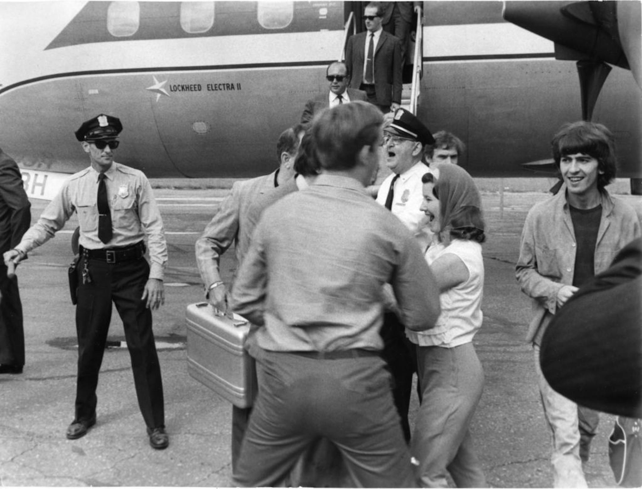 The Beatles visit Minnesota, August 21, 1965. George Harrison far right.
