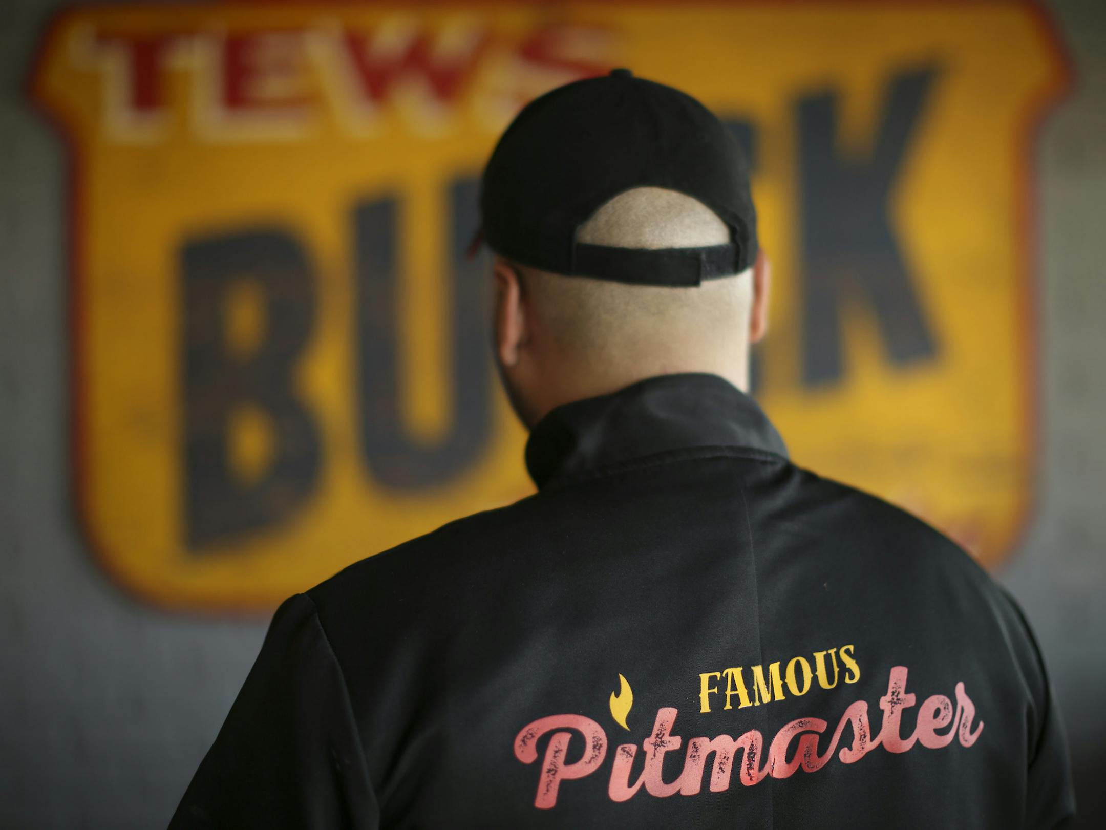 A new uniform for one of the pitmasters that is part of the updated look being launched by Famous Dave's in Maple Grove. ] JEFF WHEELER ï jeff.wheeler@startribune.com To counter sales declines, Famous Dave's is refreshing their branding, starting with their Maple Grove location. Founder Dave Anderson and Chief Marketing Officer Alfredo Martel were on hand for the launch event Tuesday evening, September 20, 2016.