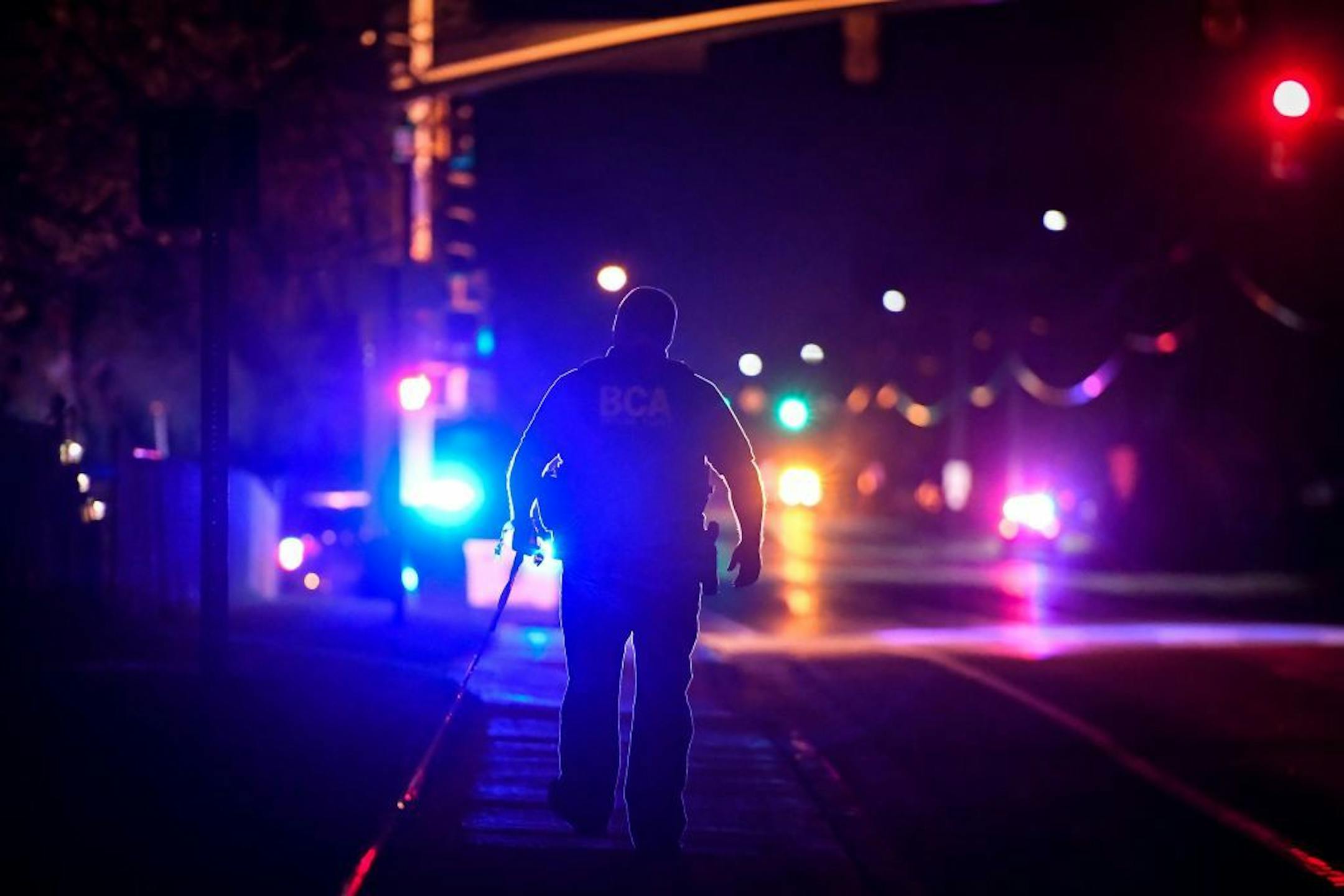 The Bureau of Criminal Apprehension responds to an officer-involved shooting at Oakland Avenue and 86th Street in Bloomington Wednesday night.