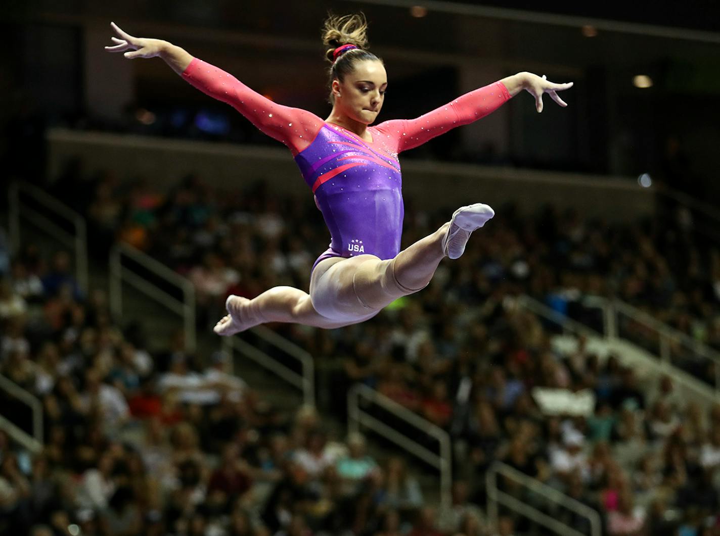 Maggie Nichols during the 2016 Olympic gymnastics trials.