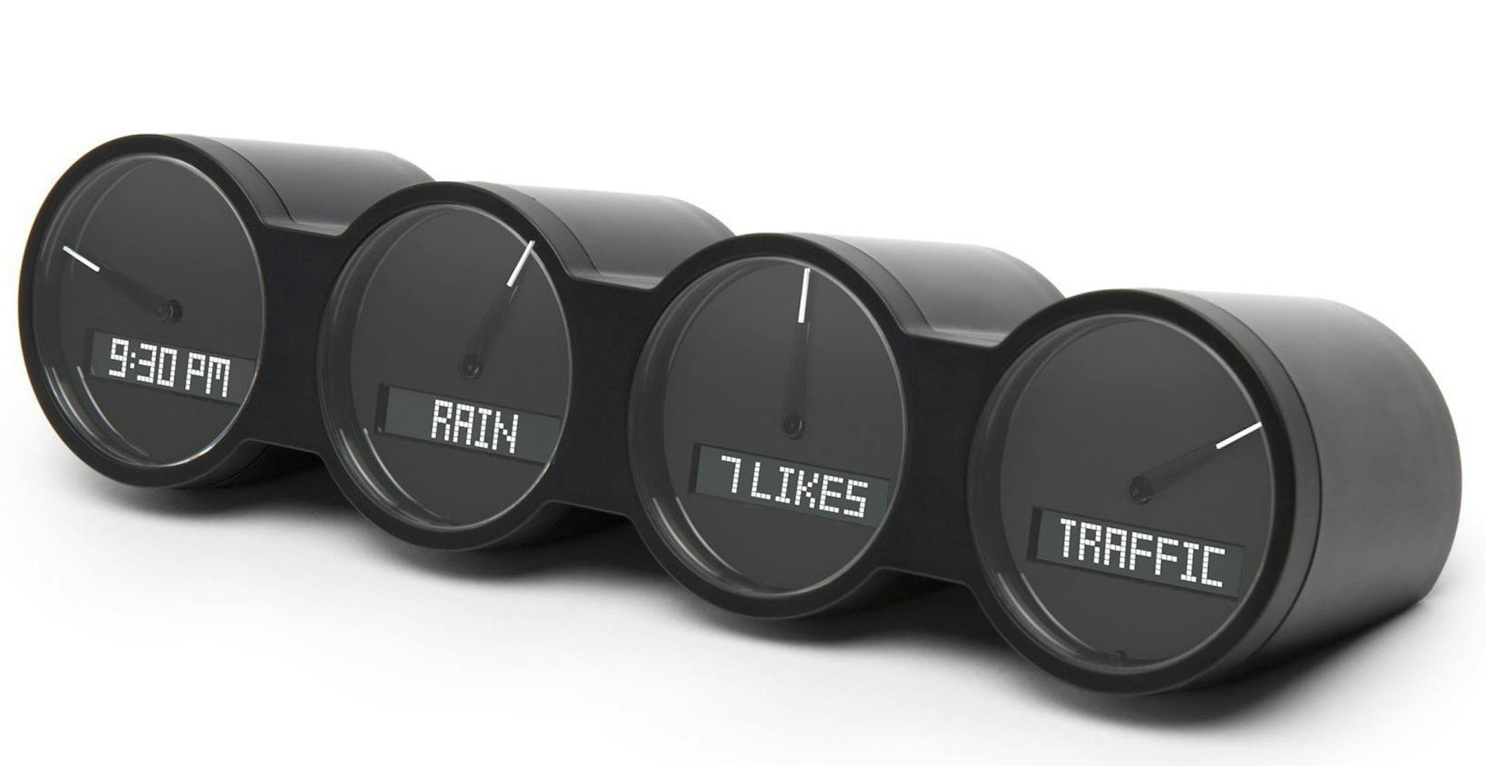 NiQuirky's Nimbus clock can be customized to tell you whatever you need to know the first thing in the morning. The clock has four screens, each of which displays the information you choose. The information updates constantly, just as on a smart phone. (Akron Beacon Journal/MCT) ORG XMIT: 1146839